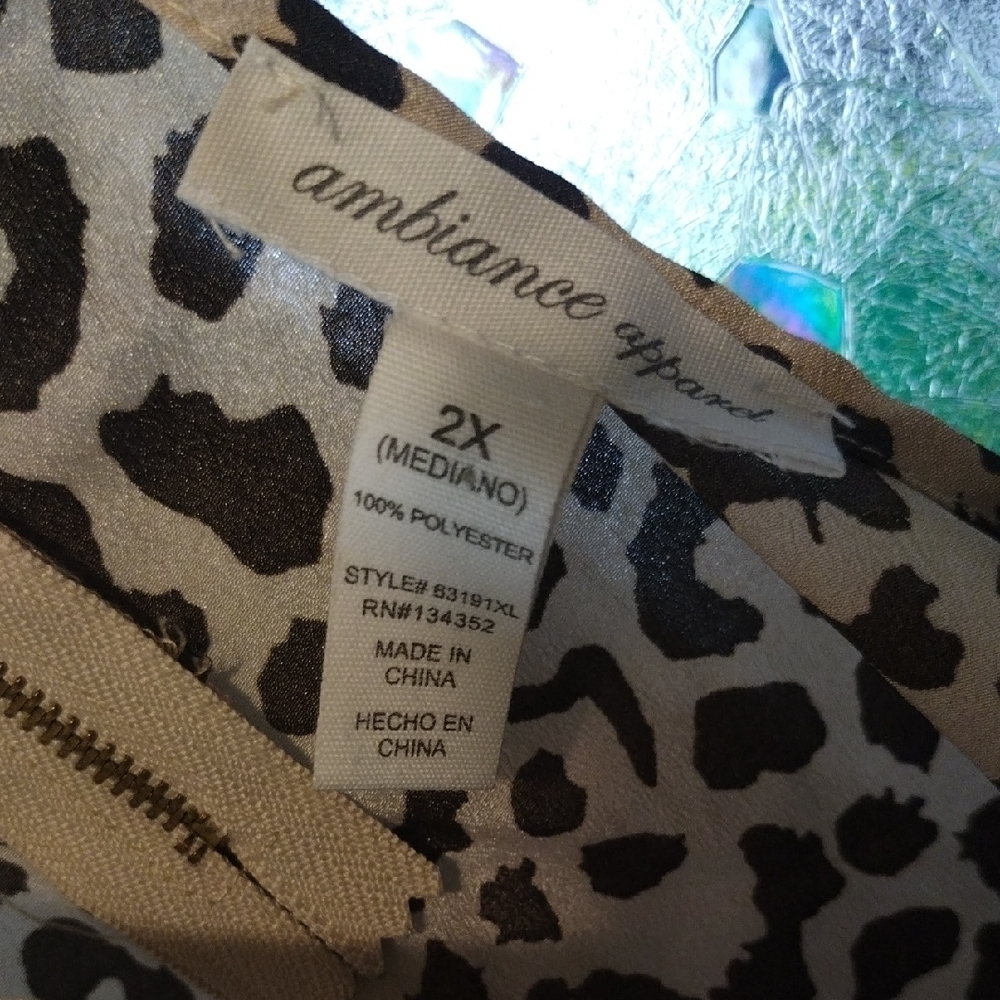 Ambiance Black and Cream Leopard Print Top - Picture 3 of 8
